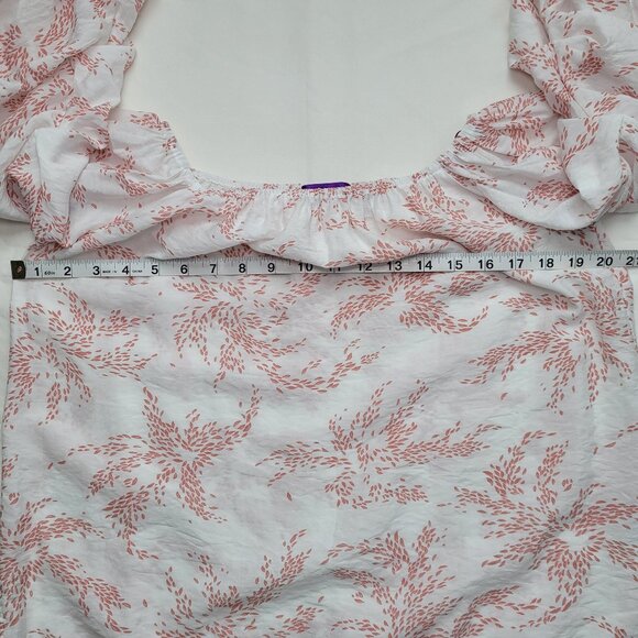 Emilio Pepe Off-the-Shoulder Peasant Blouse Ruched Balloon Sleeves Boho Chic - Picture 7 of 12